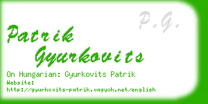 patrik gyurkovits business card